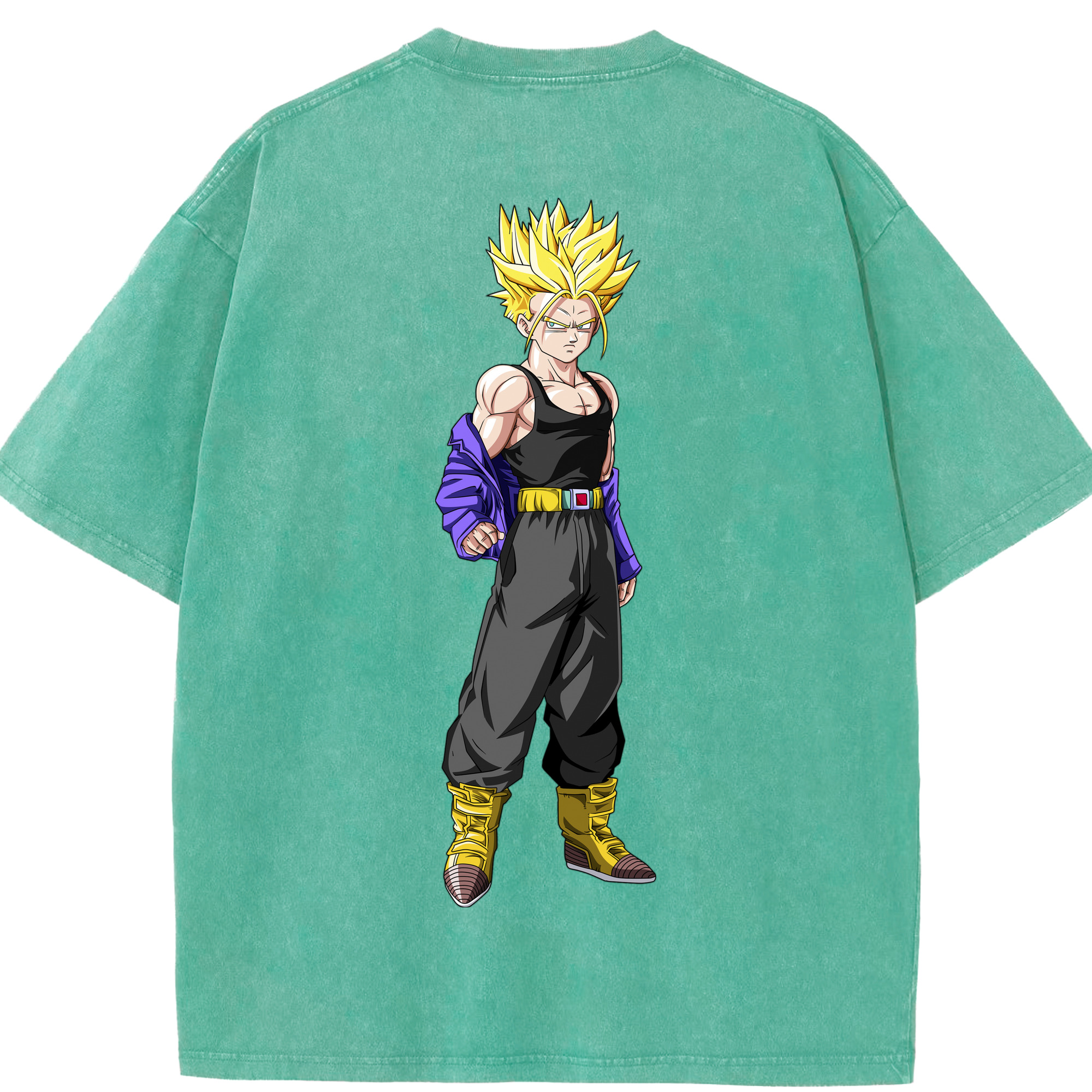 （画像用） ドラゴンボール トランクス（Torankusu）DRAGON BALL Trunks 綿100% ヴィンテージ風 半袖Tシャツ（背面プリント）